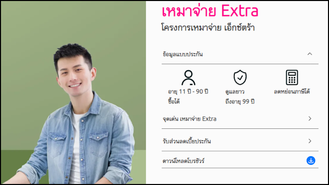 เมืองไทยประกันชีวิต เหมาจ่าย Extra